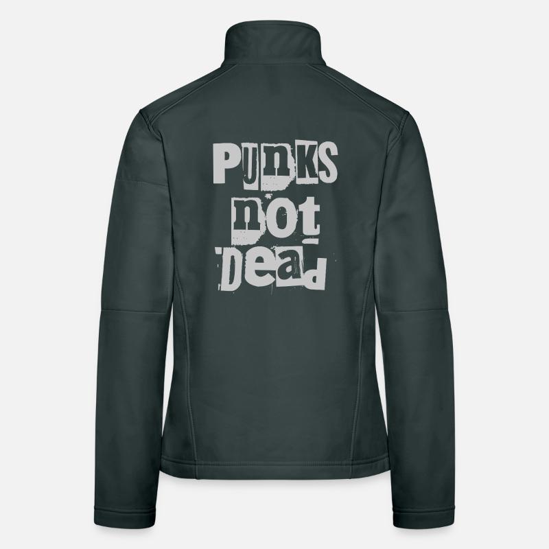 Punks Not Dead Grunge Typography Women's Softshell Jacket