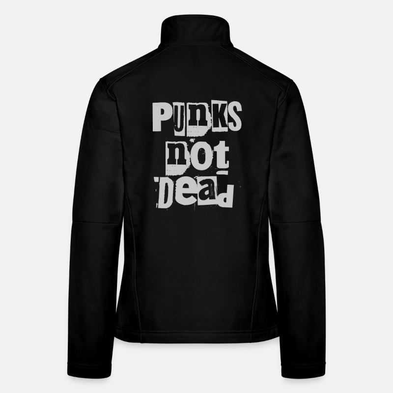 Punks Not Dead Grunge Typography Women's Softshell Jacket