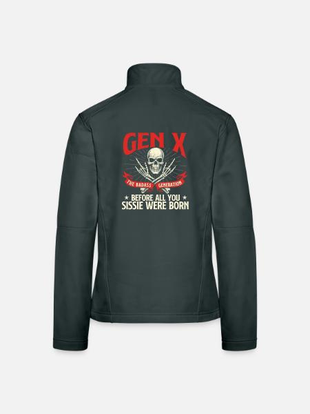 Gen X Badass Generation Retro Nostalgie Zitat - Frauen Softshelljacke - Schwarz - Hinten