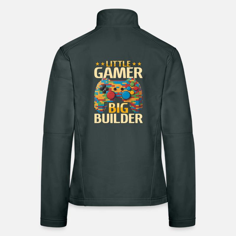 Building Blocks Gamer Gaming Brick Builder Women's Softshell Jacket