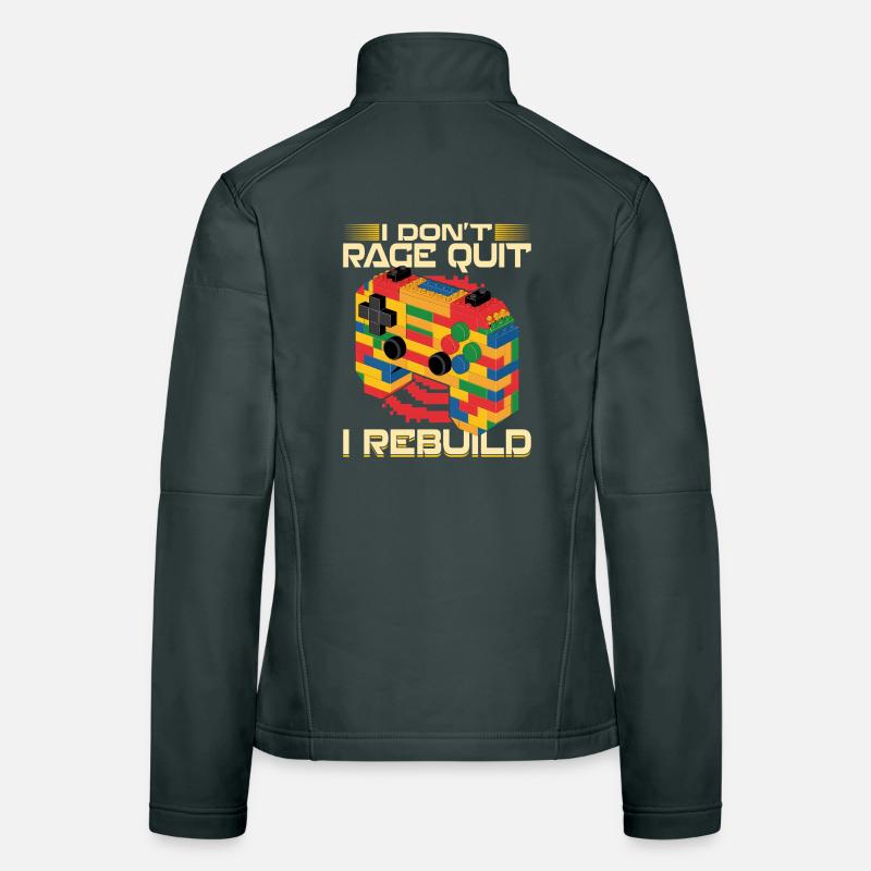 Building Blocks Gamer Gaming Brick Builder Women's Softshell Jacket