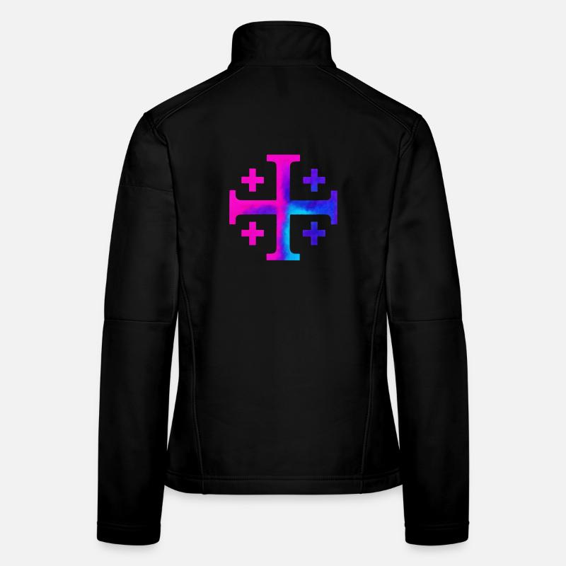 Kairos Cross (Jerusalem Cross) – Galaxy - Women's Softshell Jacket - black