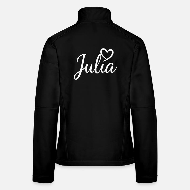 Julia Namensschrift mit Herz - Frauen Softshelljacke - Schwarz