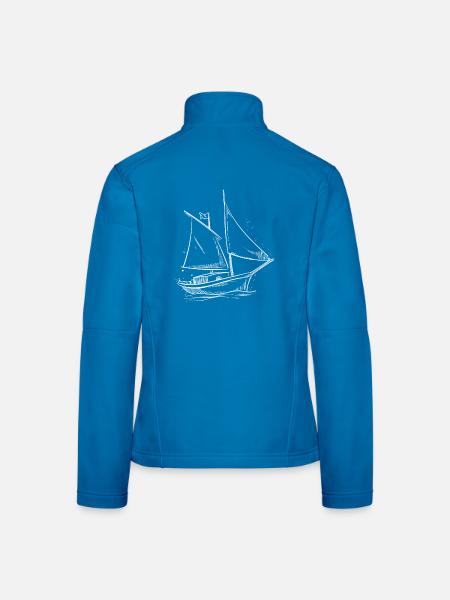 Minimalist Sailboat Sailing Sea Sailor - Women's Softshell Jacket - black - Back