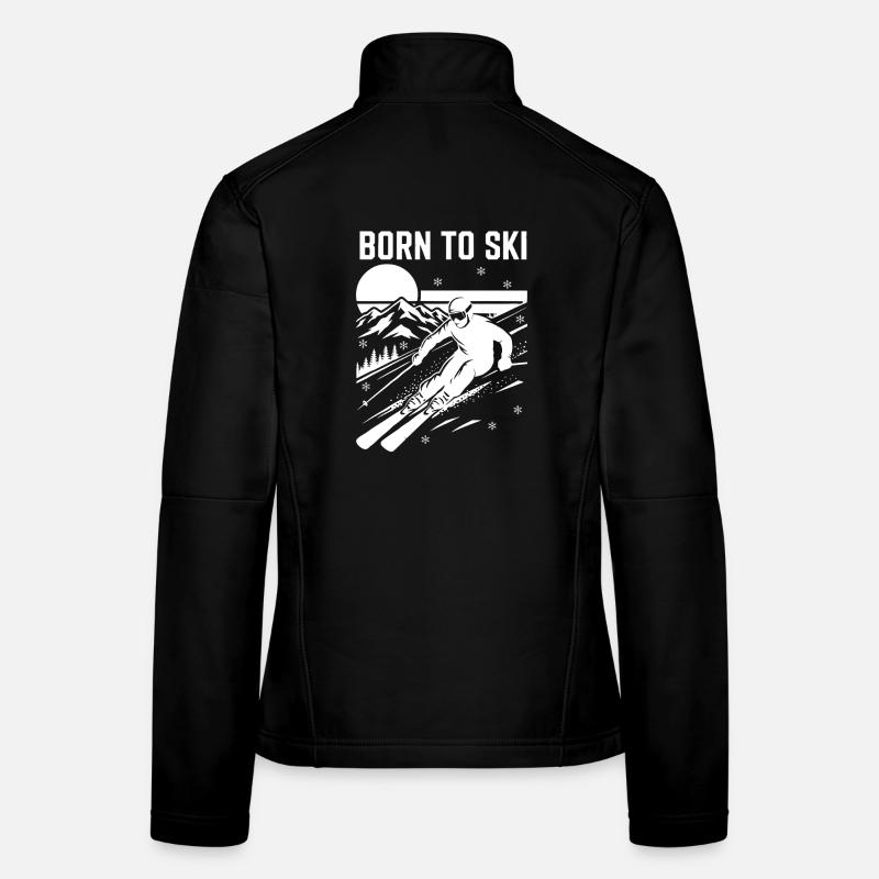 Né pour le ski Design Ski Veste en tissu softshell Femme