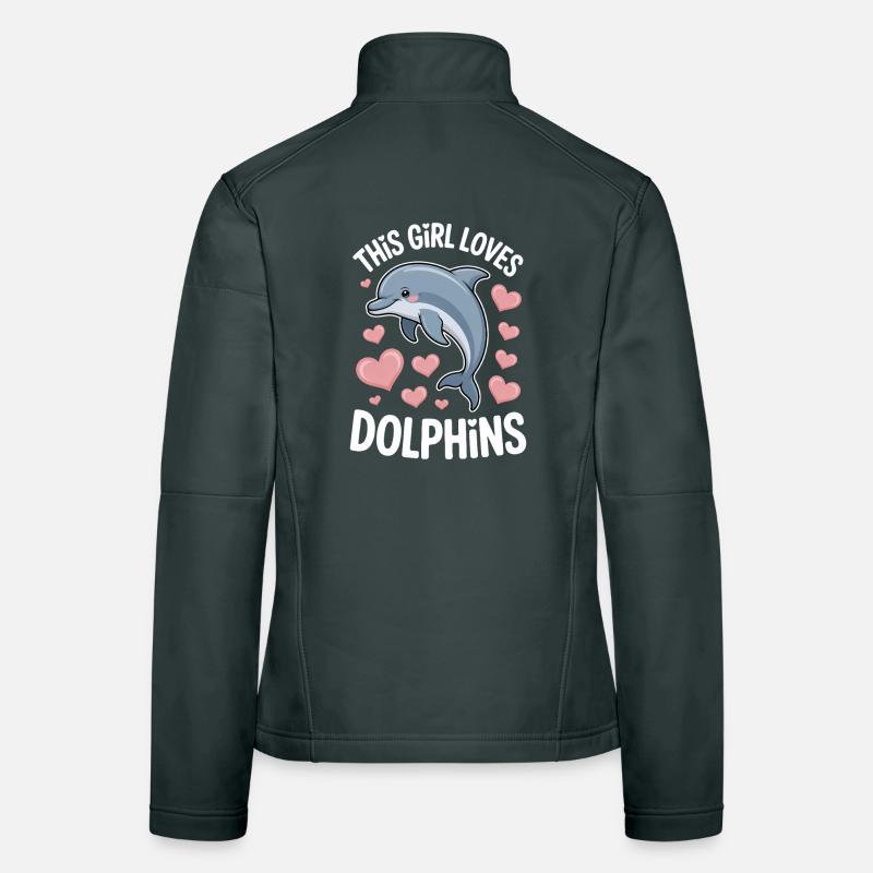 Delfin Spruch Mädchen Lustiges Delfin Geschenk Frauen Softshelljacke