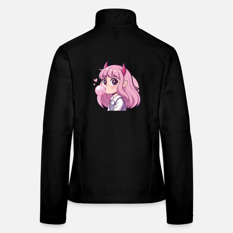 Pink Haired Demon Bubblegum Women's Softshell Jacket
