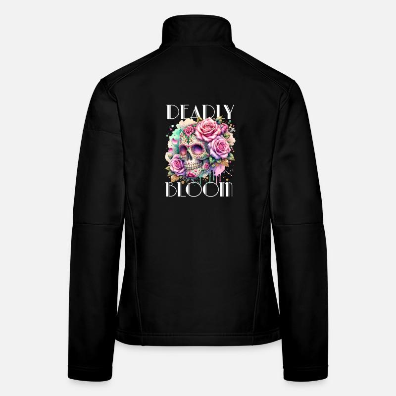 Fleurs Crâne Beauté Floraison Veste en tissu softshell Femme