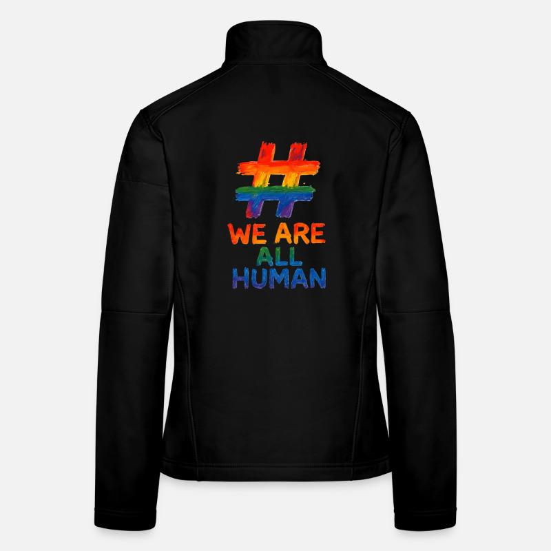 #WeAreAllHuman - Conception d’aquarelle arc-en-ciel Veste en tissu softshell Femme