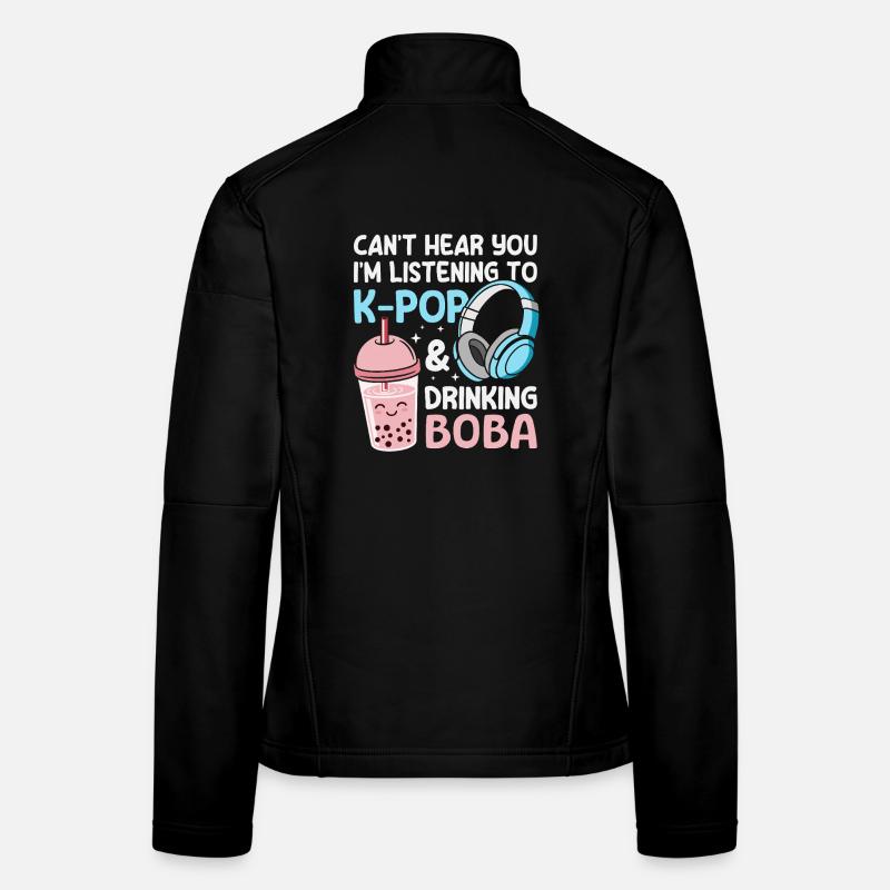 K-Pop Musique pop coréenne Bubble Tea Boba Veste en tissu softshell Femme