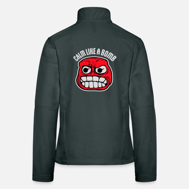 Calm Like Bomb Paradox Ironie Humor Explosiv Witz Frauen Softshelljacke