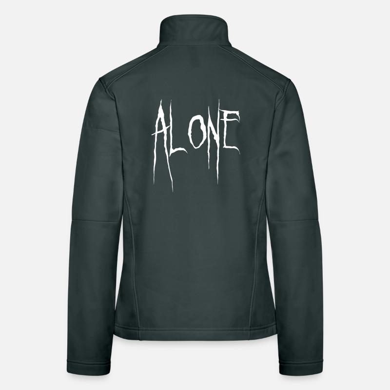 Typographie déchiquetée Alone Veste en tissu softshell Femme