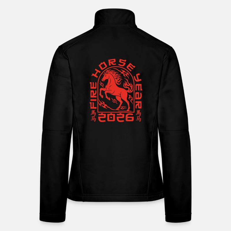 Nouvel An Chinois Année du Cheval de Feu 2026 Veste en tissu softshell Femme