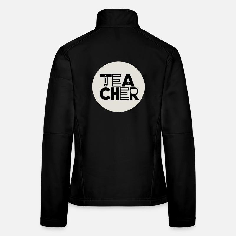 Teacher design with pencil typography Women's Softshell Jacket