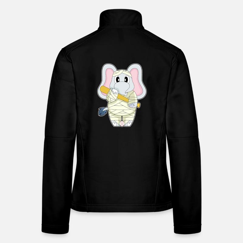 Éléphant Halloween Baseball Veste en tissu softshell Femme
