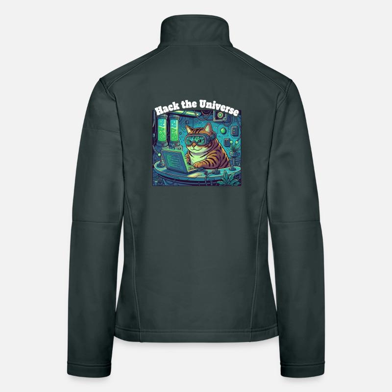 Hacker cat in the universe Women's Softshell Jacket