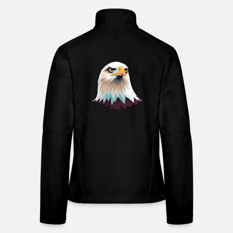 Geometrischer Adlerkopf Illustration - Frauen Softshelljacke - Schwarz