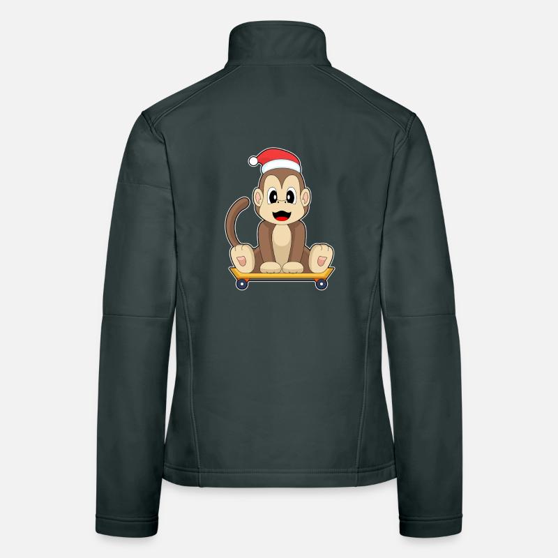 Planche à roulettes de Noël Monkey Veste en tissu softshell Femme