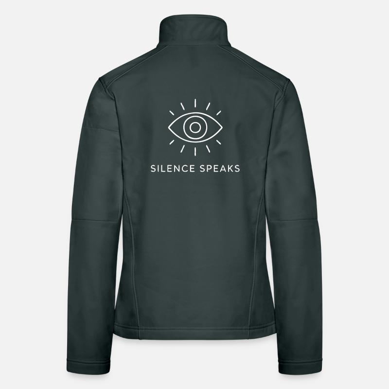 Le silence parle à l’œil : dessin au trait Veste en tissu softshell Femme