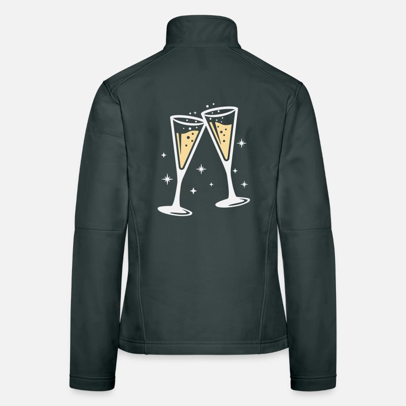 Sektglas Prosecco Sekt Alkohol Prost Women's Softshell Jacket