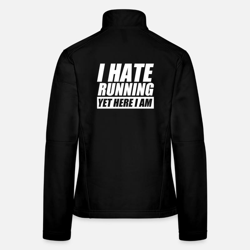 I hate running lustiges Lauf Joggen Läufer Frauen Softshelljacke