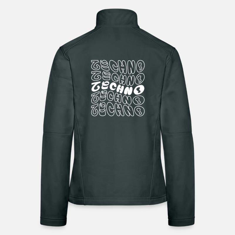 techno wavy geometric logo design Women's Softshell Jacket