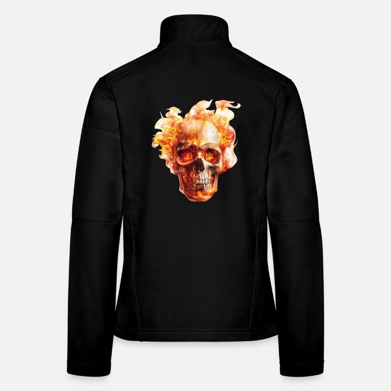 Flammes du crâne Veste en tissu softshell Femme