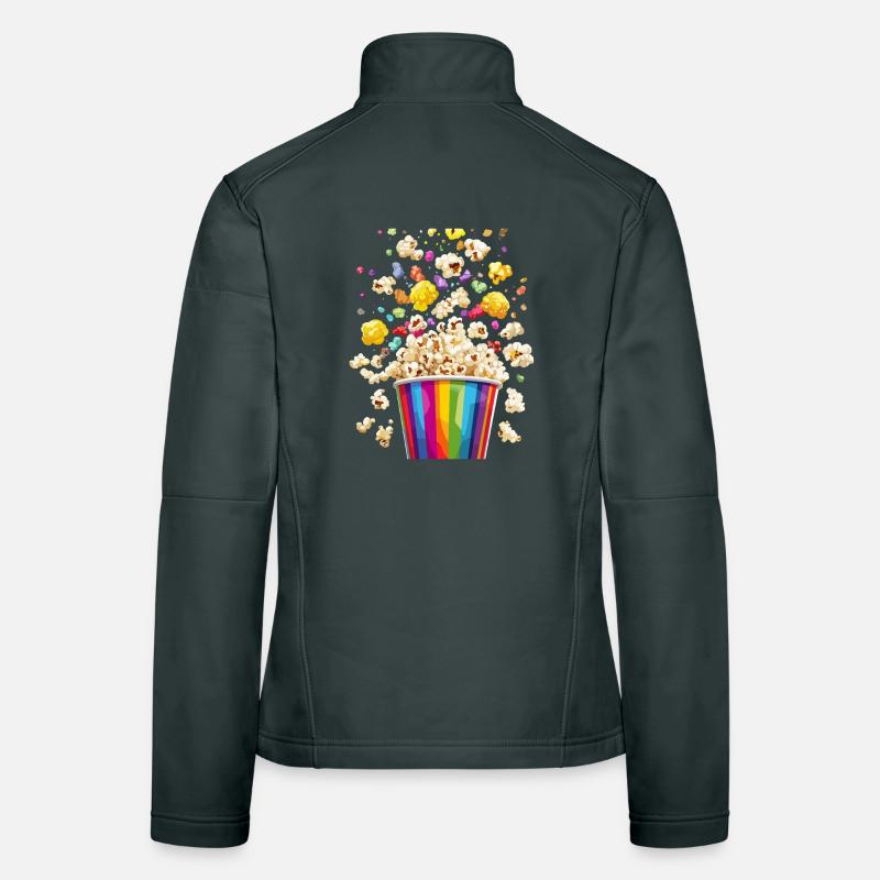 Bunte Popcorn Explosion Aus Regenbogen Becher Frauen Softshelljacke