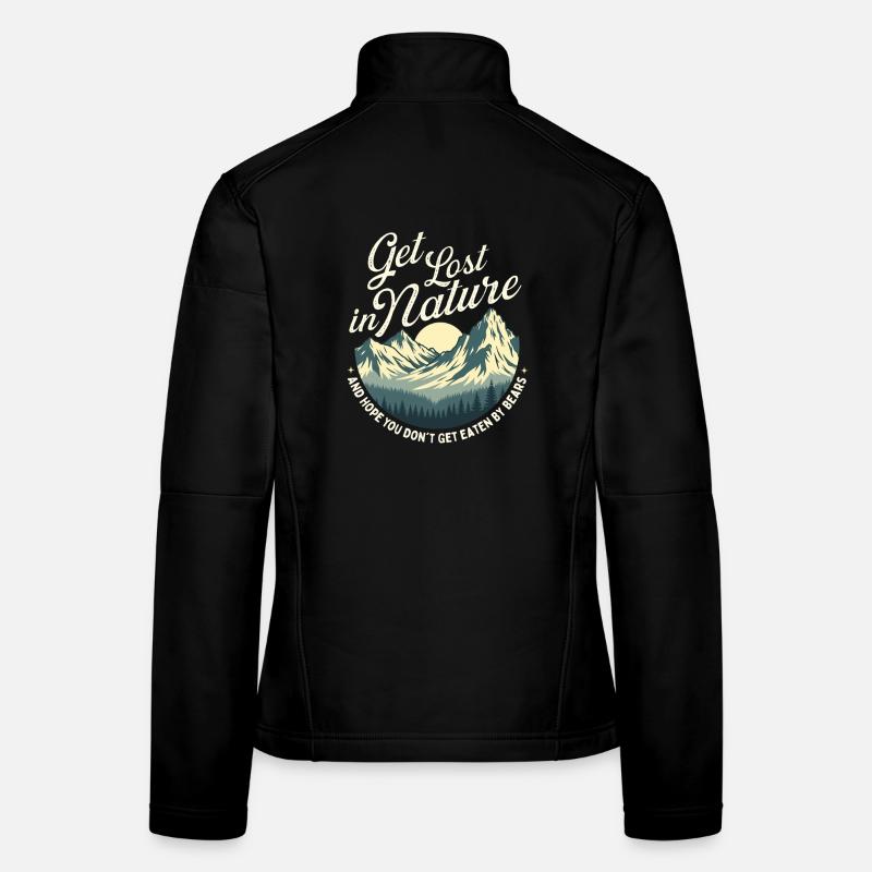 Perdez-vous dans la nature en espérant que vous ne vous faites pas manger drôle Veste en tissu softshell Femme