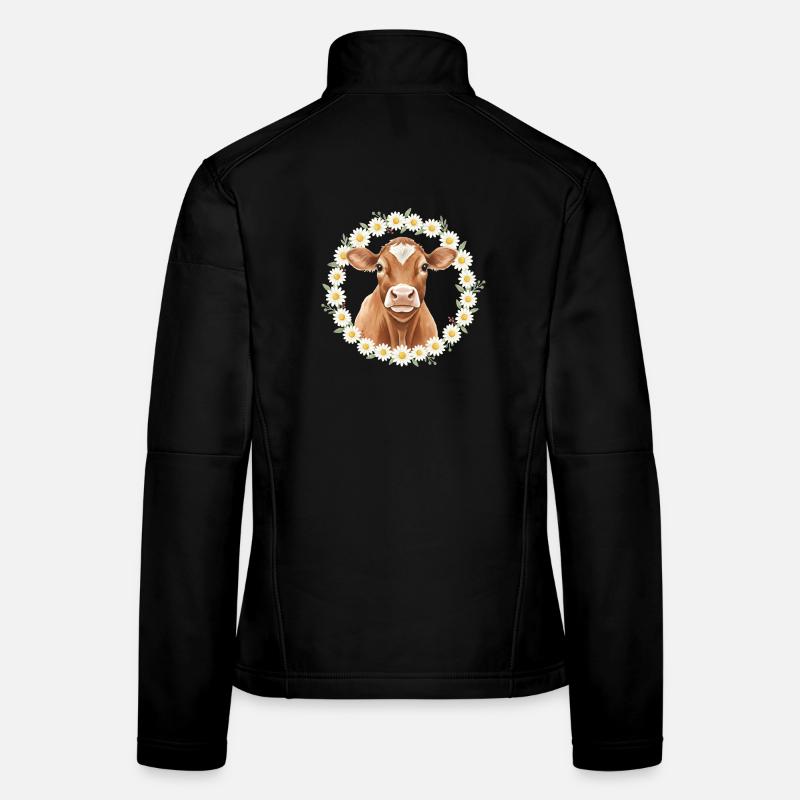 Vache brune Veste en tissu softshell Femme