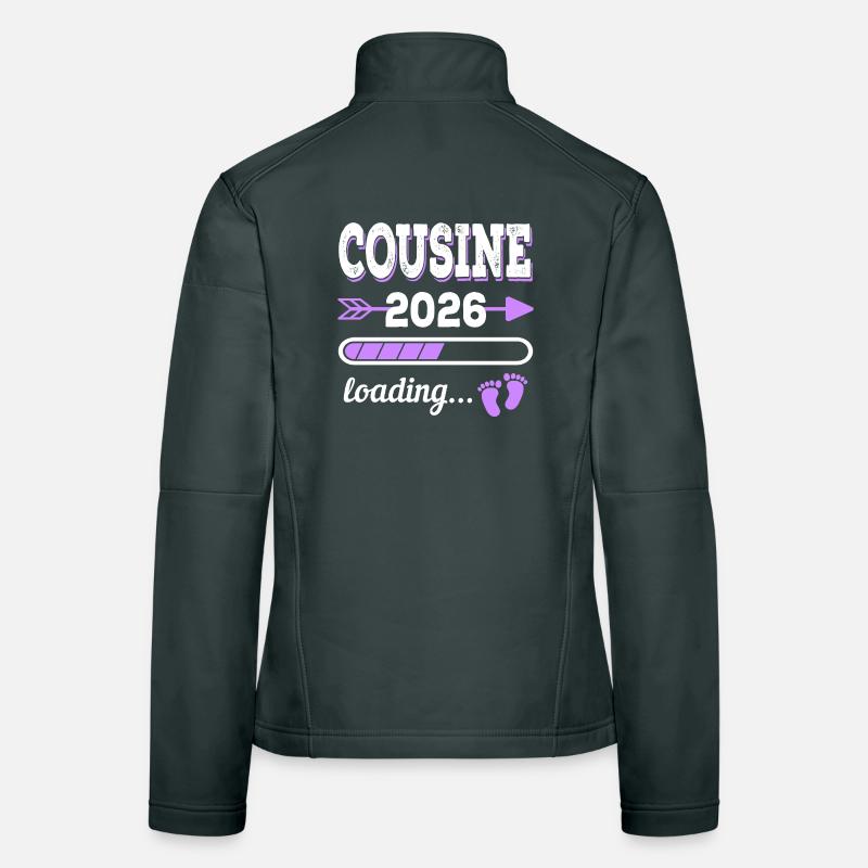 Cousin 2026 Loading Pregnancy Gift Idea Women's Softshell Jacket