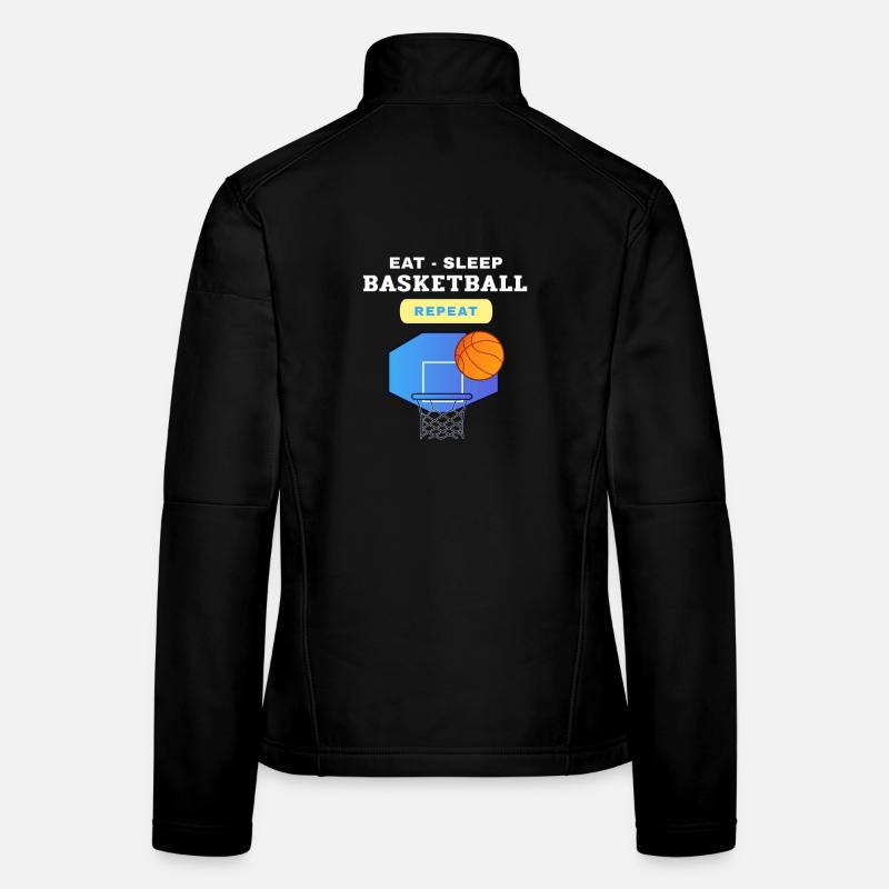 Manger, Dormir, Basketball, Répéter le design Veste en tissu softshell Femme
