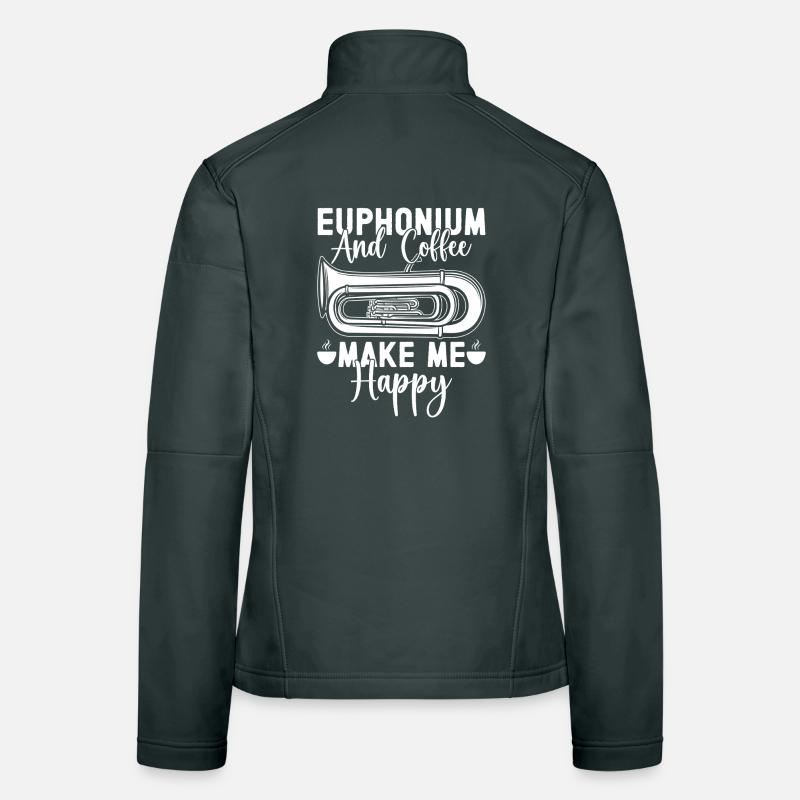 Baritone Player Coffee Make Me Happy Euphonium Women's Softshell Jacket
