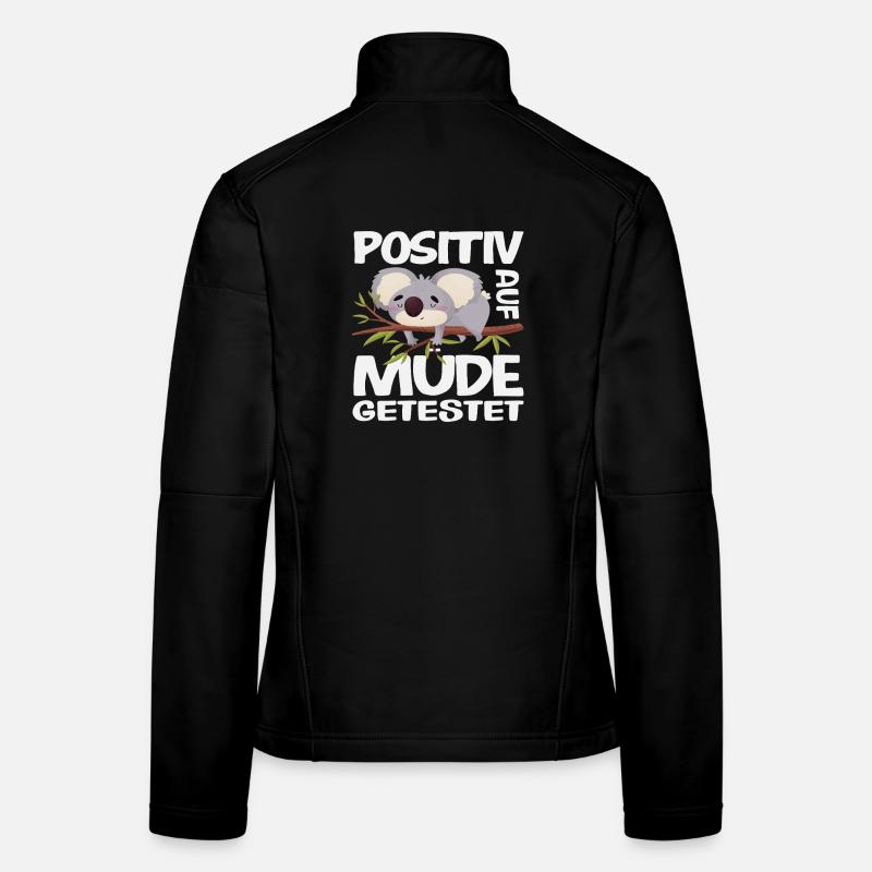 Testé positif pour l’humour du koala fatigué Veste en tissu softshell Femme