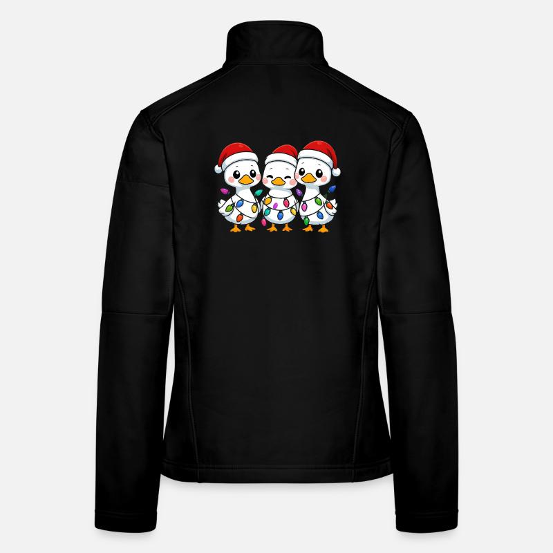 Trio de canards avec lumières de Noël, Canetons Veste en tissu softshell Femme