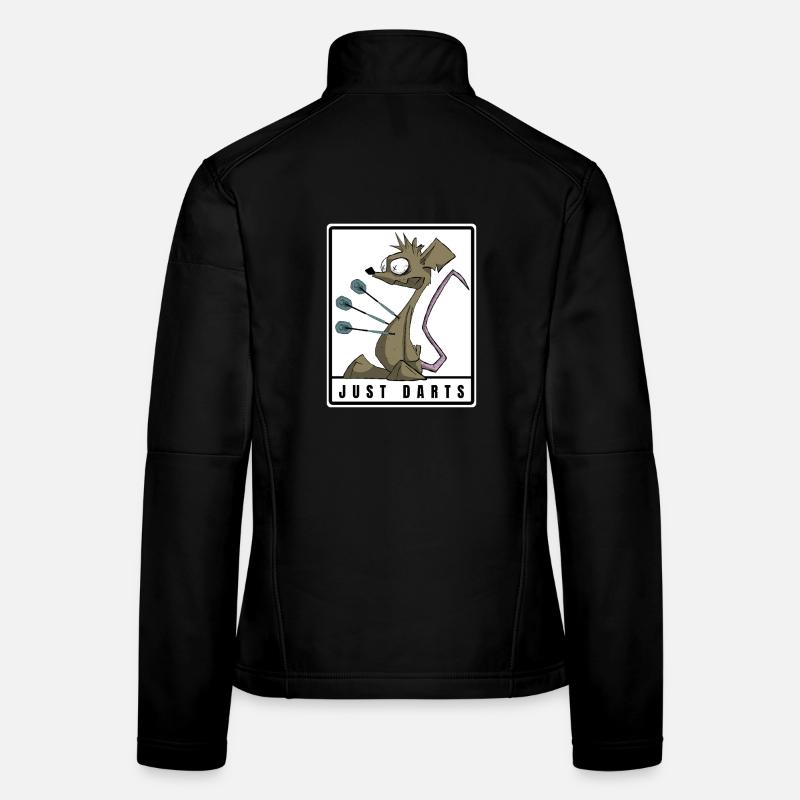 Drôle de fléchettes motif comique. JUSTE DES FLÉCHETTES Veste en tissu softshell Femme