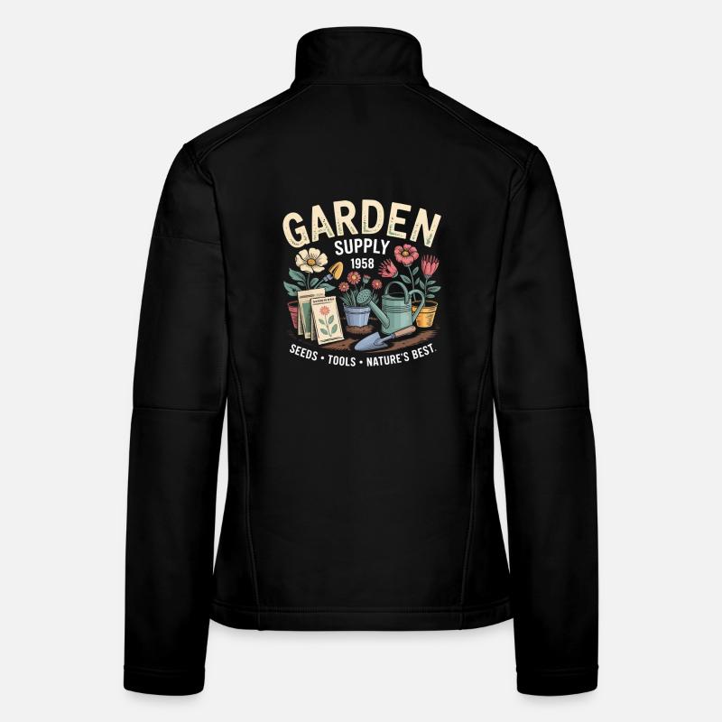 Vintage Garten Werbung Frauen Softshelljacke