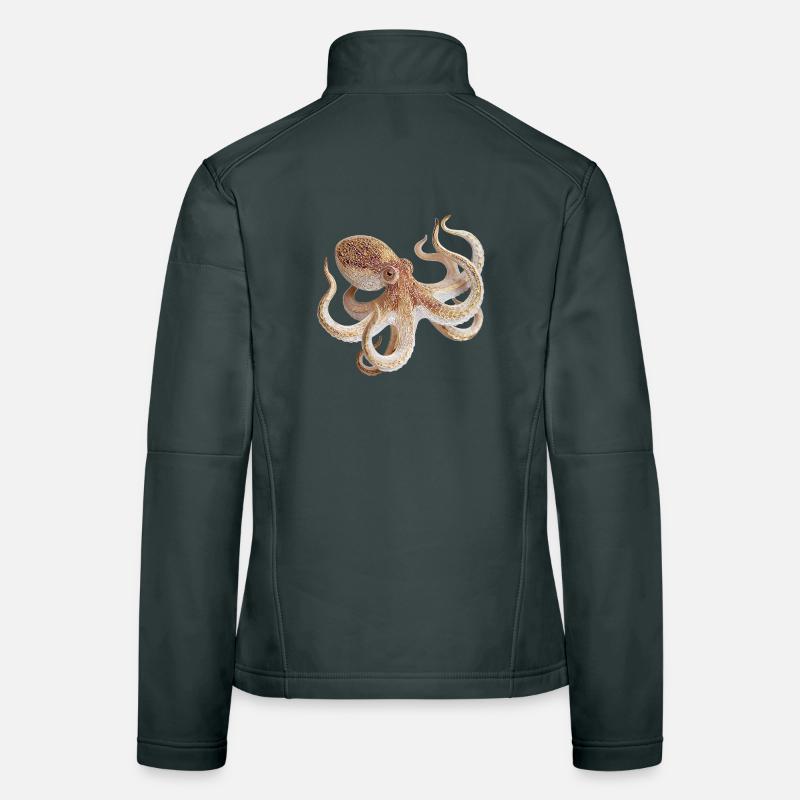 Oktopus Netzmuster – Maritimer Stil Frauen Softshelljacke