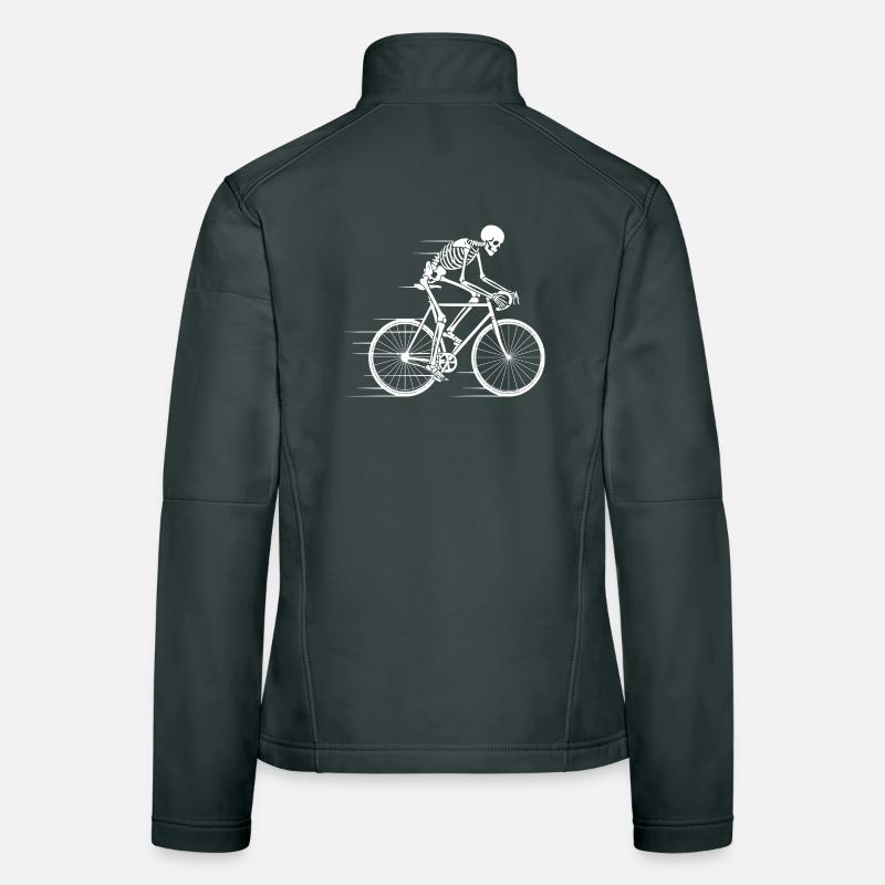 Skeleton Cyclist in Motion Women's Softshell Jacket