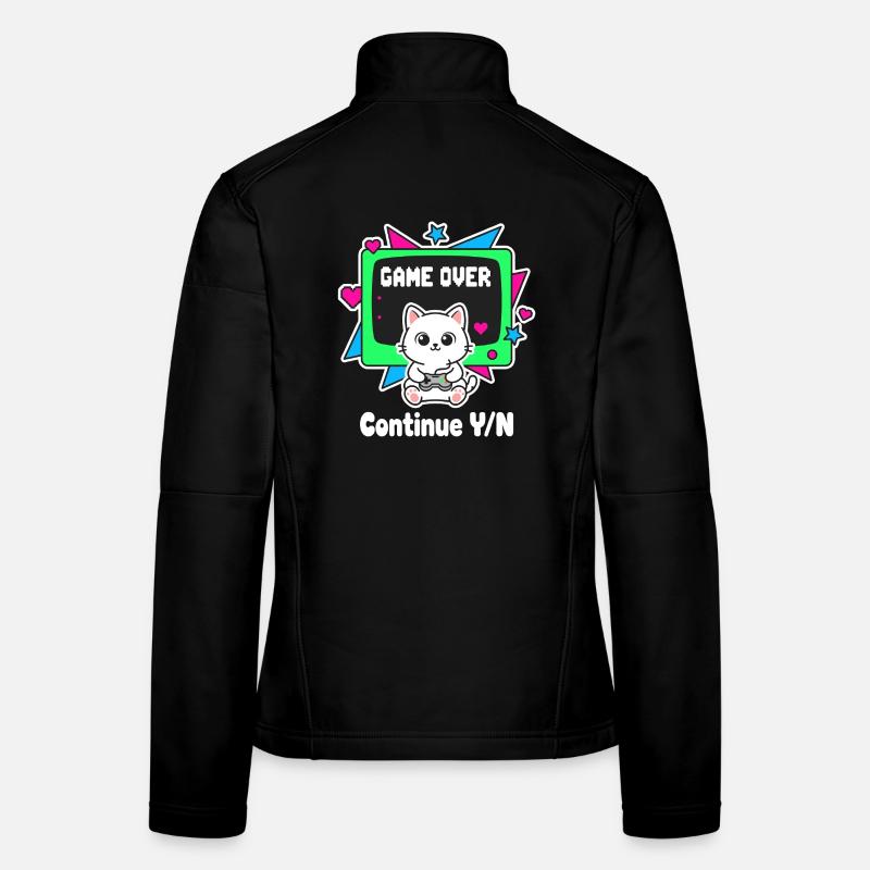 Retro Katzen Controller Game Over Frauen Softshelljacke