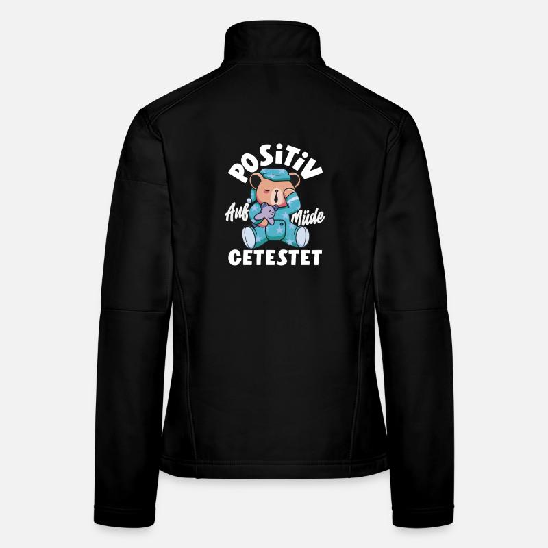 Testé positif pour l’humour d’ours fatigué Veste en tissu softshell Femme