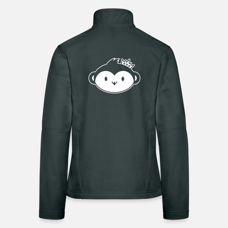 Monkey Crown – Cute Monkey Head with Crown Women's Softshell Jacket