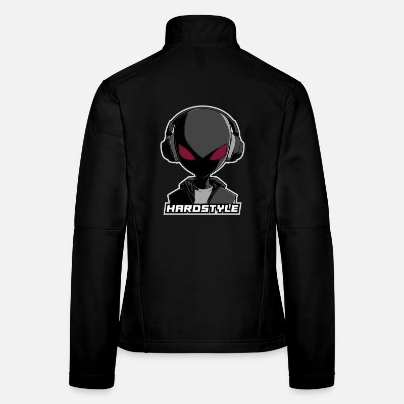 Hardstyle Alien – Musik Design mit Kopfhörern Frauen Softshelljacke