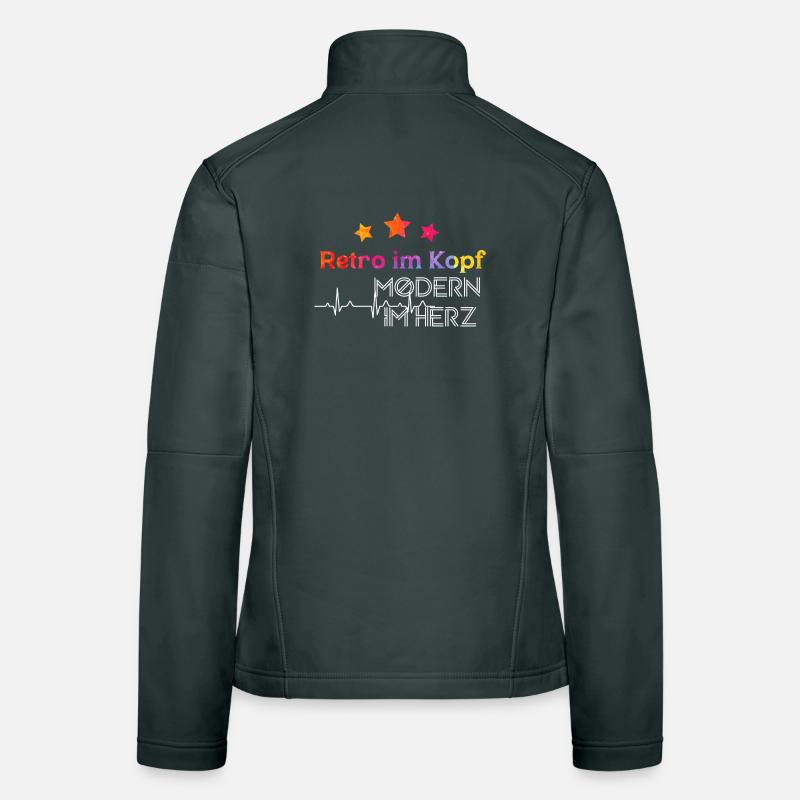 Retro Head, Modern Heart Women's Softshell Jacket