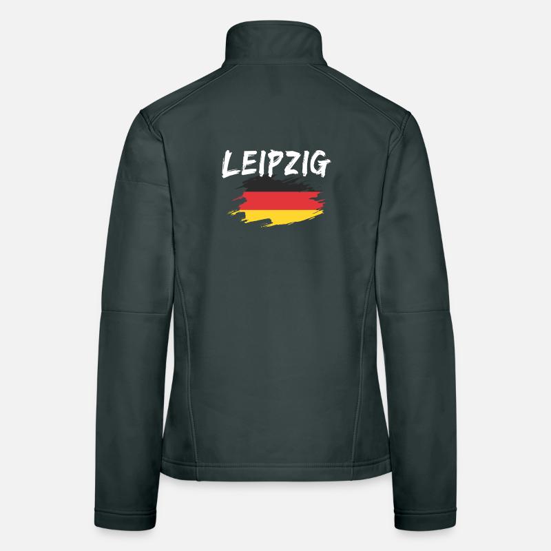 Leipzig Germany Flag Women's Softshell Jacket