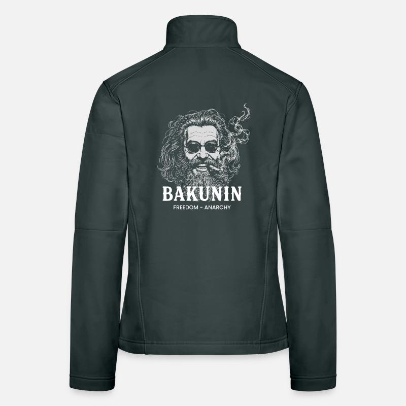 Bakunin Freedom Anarchy Portrait Women's Softshell Jacket