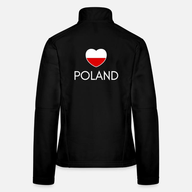 Herz mit polnischer Flagge, polnischer Stolz Frauen Softshelljacke