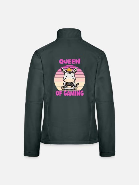 Gaming queen - Frauen Softshelljacke - Schwarz - Hinten