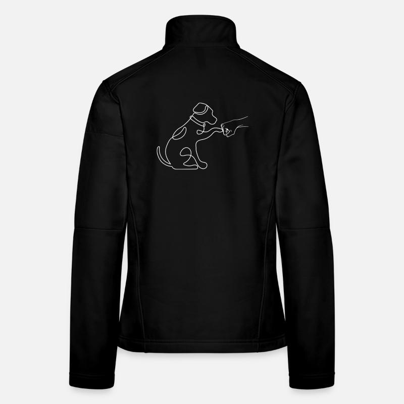 Main pointe chien silhouette minimaliste Veste en tissu softshell Femme