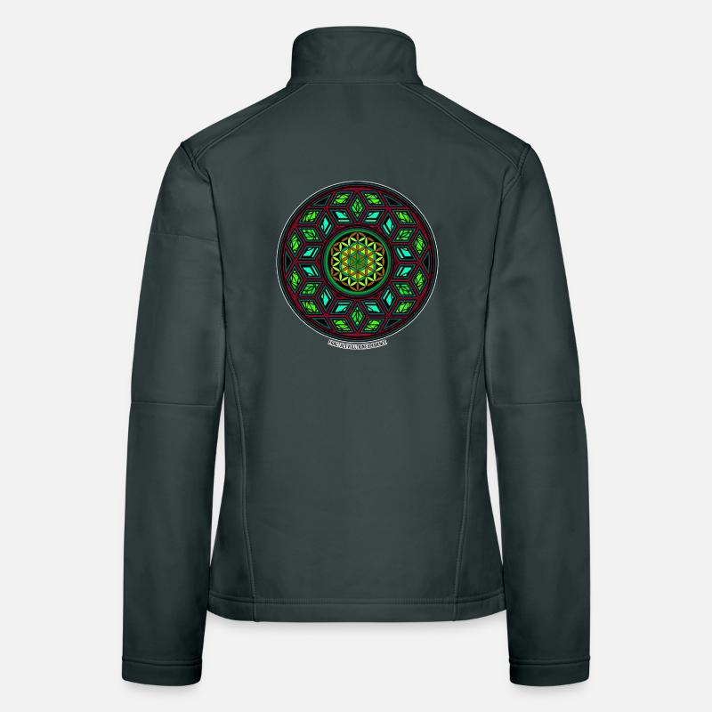 Fractal Evolution Kaleidoscope Mandala Pattern Yoga Women's Softshell Jacket